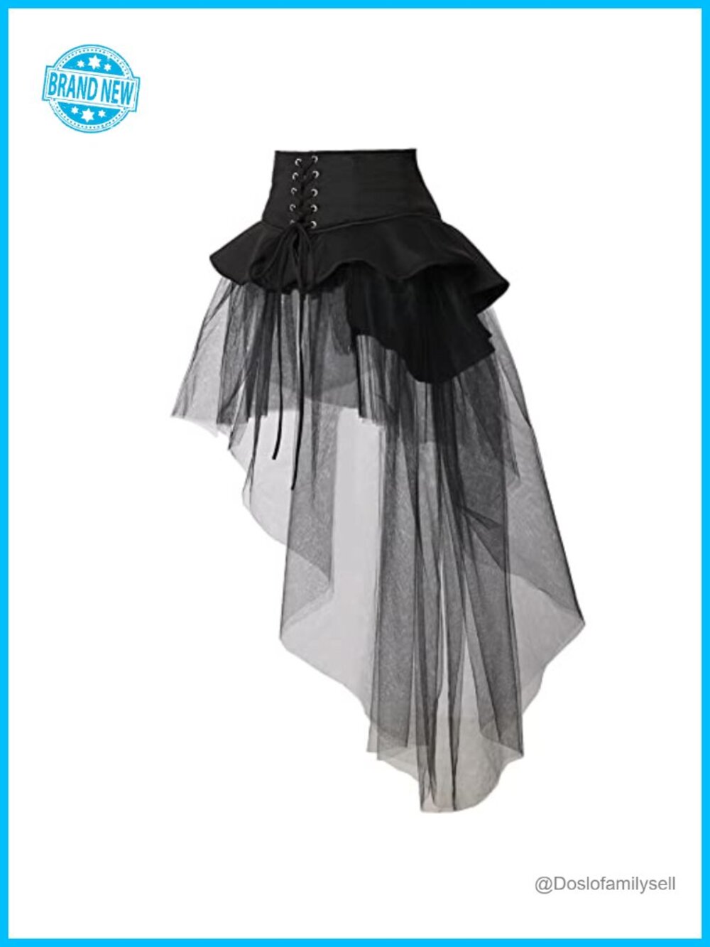 Gothic Steampunk Bustle Skirt Ruffle Overskirt Pirate Costume